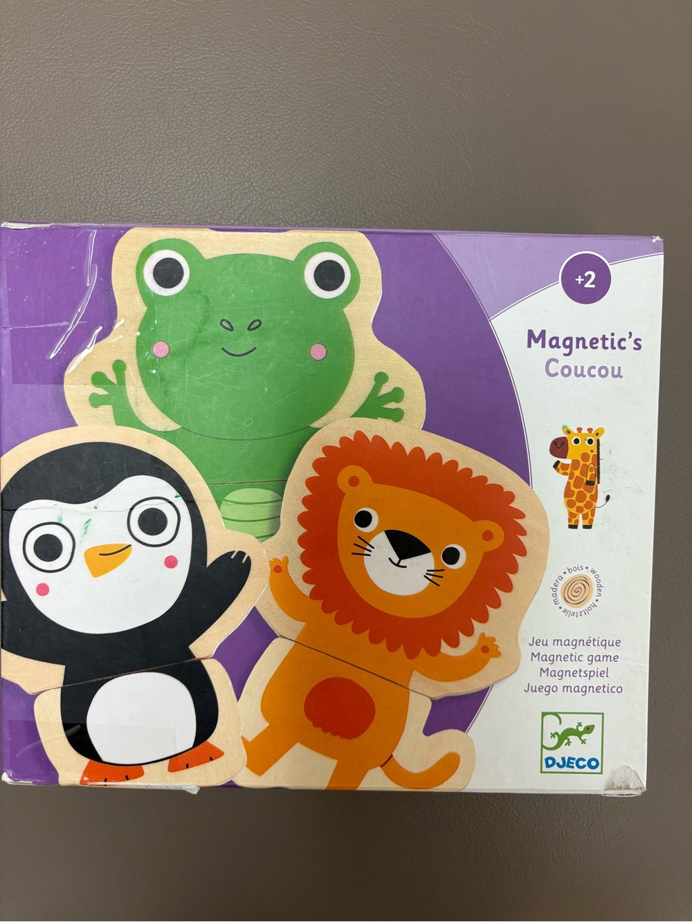 Djeco- Magnetic coucou 2 pieces animal puzzles